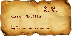 Kirner Natália névjegykártya
